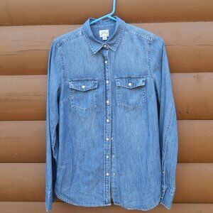 J Crew Snap Button Denim Shirt